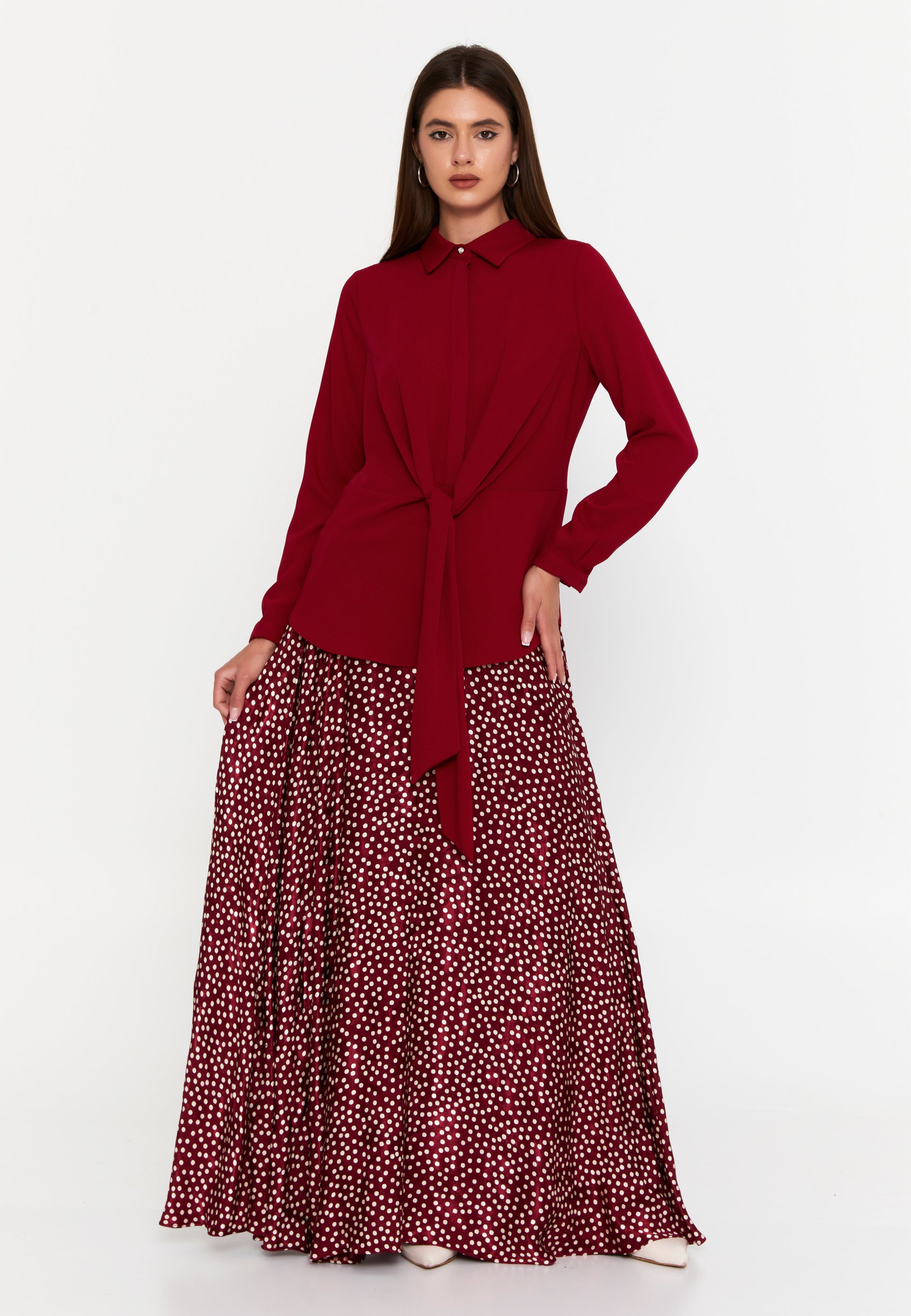 Long Sleeve Chiffon Geometric Regular Two-Piece Outfit dwn65066 - Two-Piece Outfit - Istanbul Fashion Center