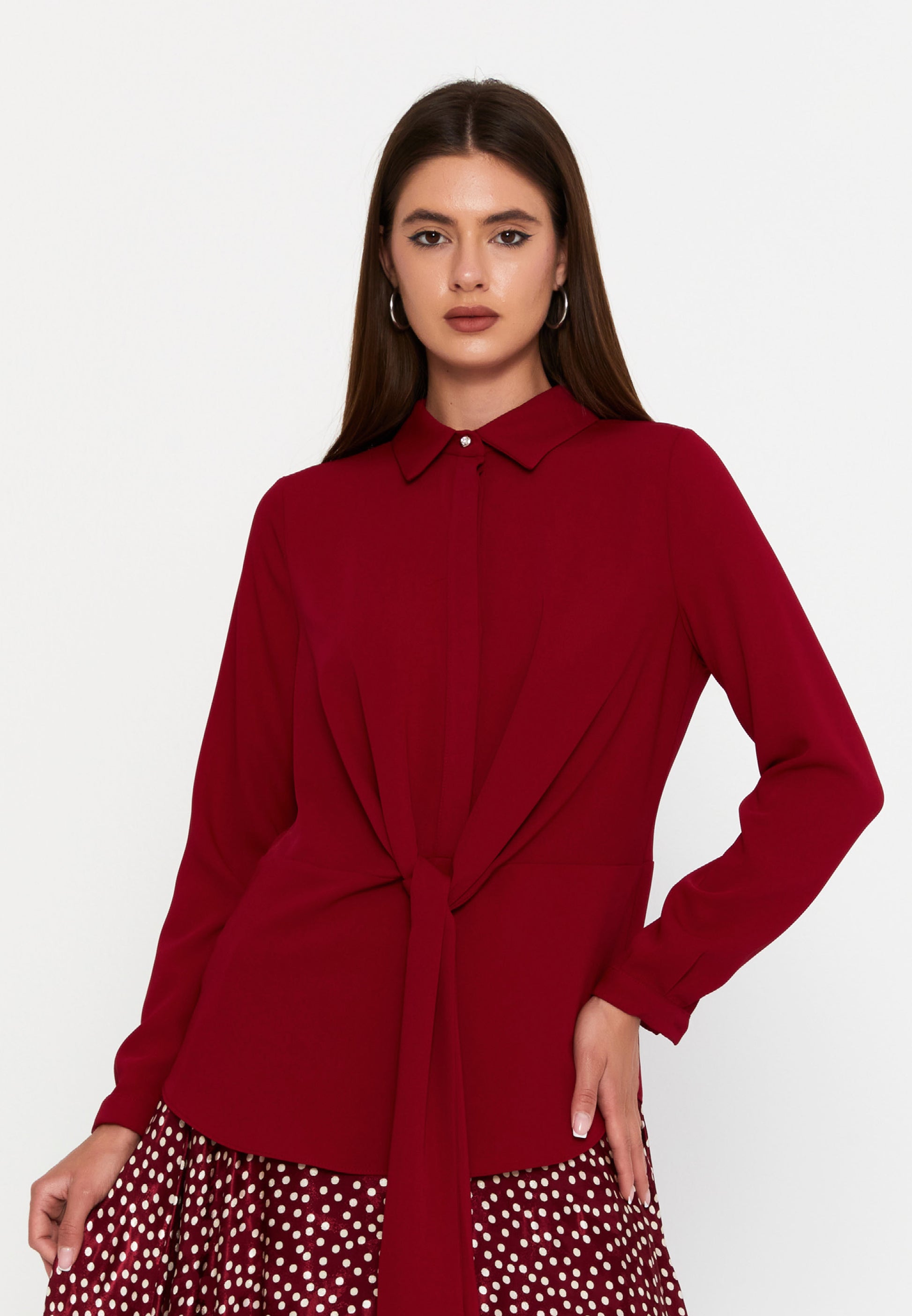 Long Sleeve Chiffon Geometric Regular Two-Piece Outfit dwn65066 - Two-Piece Outfit - Istanbul Fashion Center