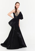 One Shoulder Maxi Polyester Fit & Flare Regular Wedding Guest Dress shwsw0322 - Wedding Guest Dress - Istanbul Fashion Center