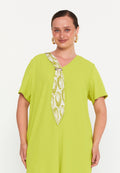 Short Sleeve Midi Viscose Column Plus Size Casual Dress nvn4064 - Casual Dress - Istanbul Fashion Center