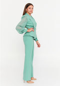 Long Sleeve Polyester With Stones Regular Two-Piece Outfit ris32466 - Two-Piece Outfit - Istanbul Fashion Center