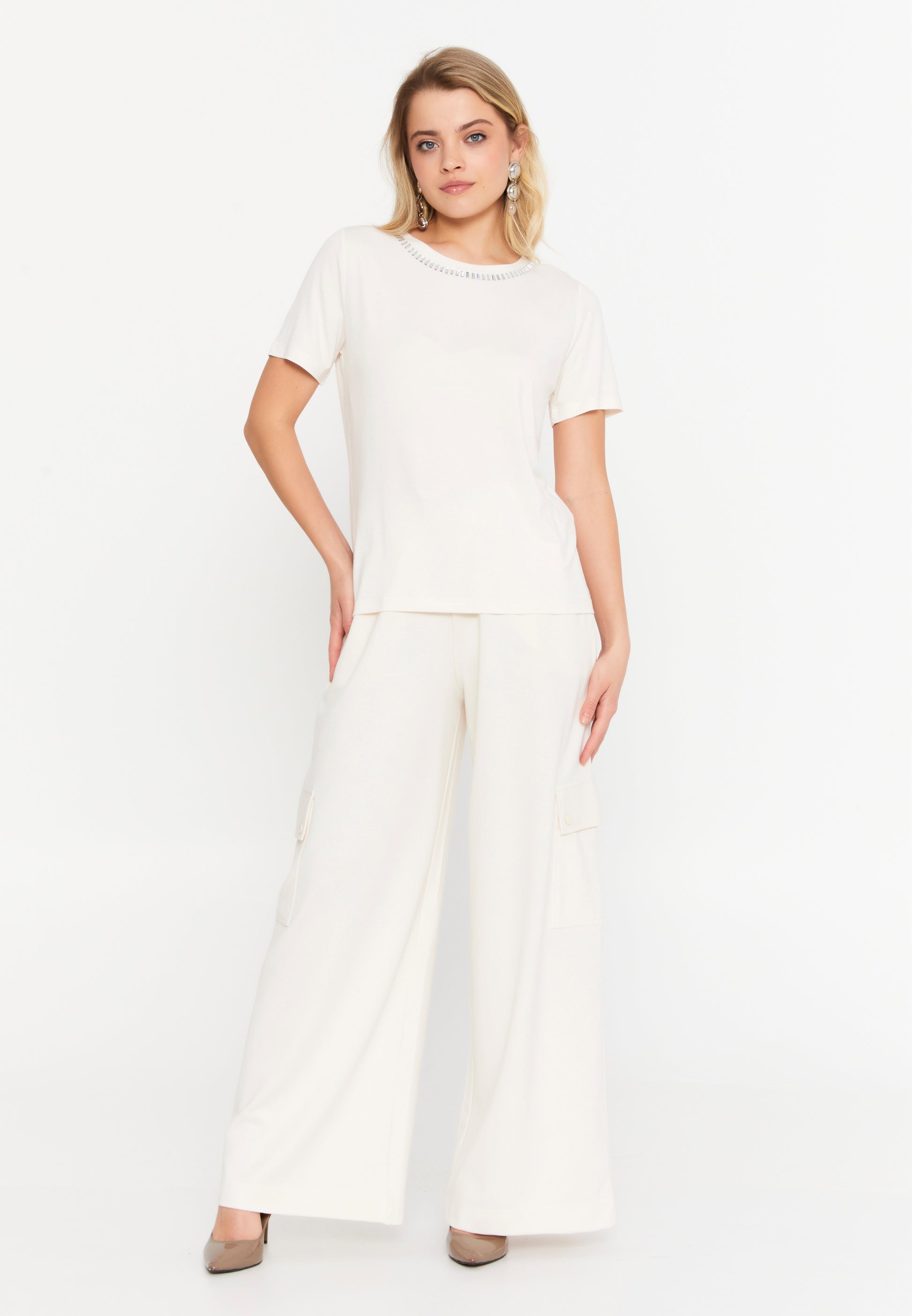 Short Sleeve Solid Color Regular Blouse blb25y1304 - Blouse - Istanbul Fashion Center