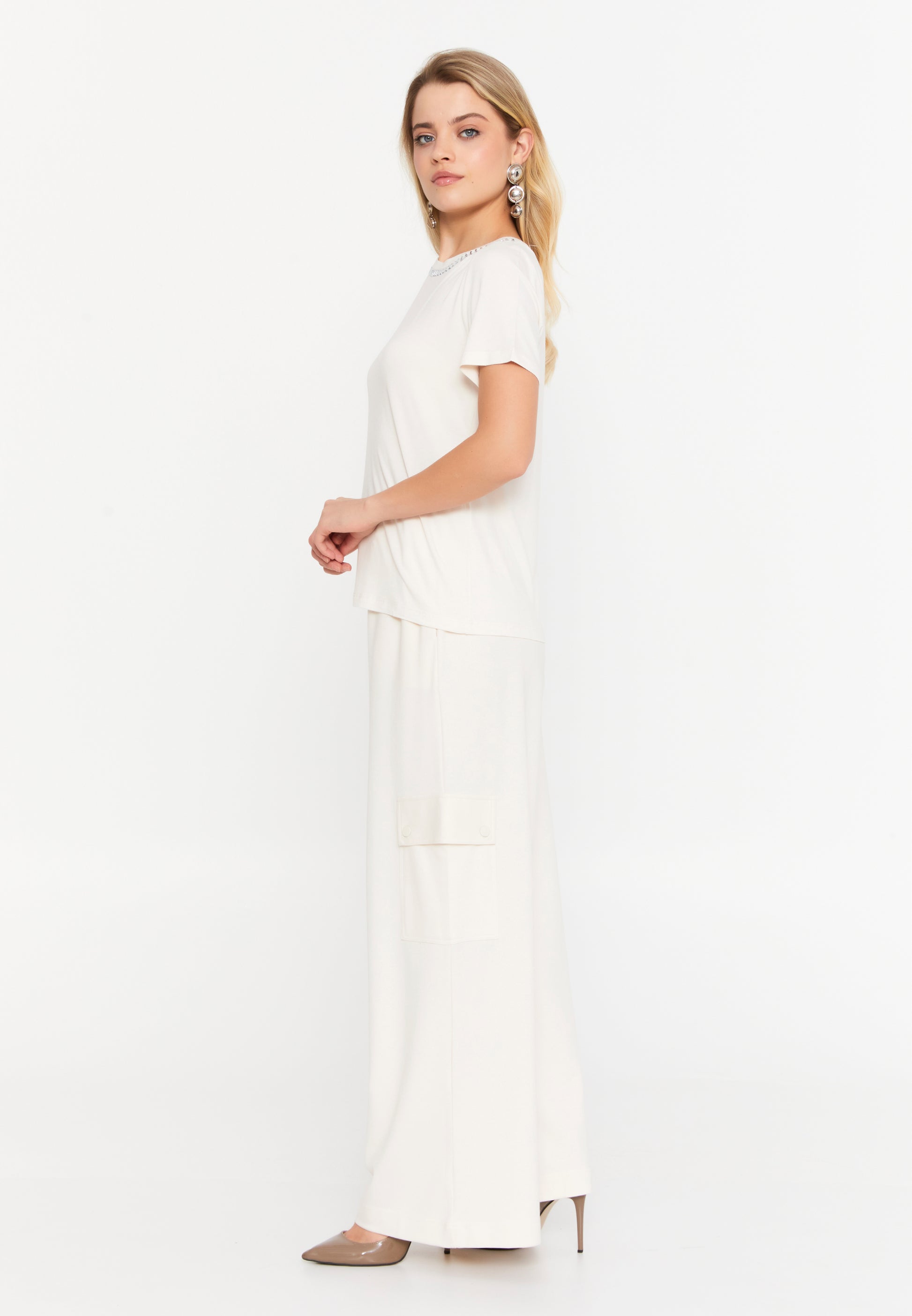 Short Sleeve Solid Color Regular Blouse blb25y1304 - Blouse - Istanbul Fashion Center