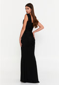 Off Shoulder Maxi Lycra Bodycon Regular Wedding Guest Dress swr7202 - Wedding Guest Dress - Istanbul Fashion Center