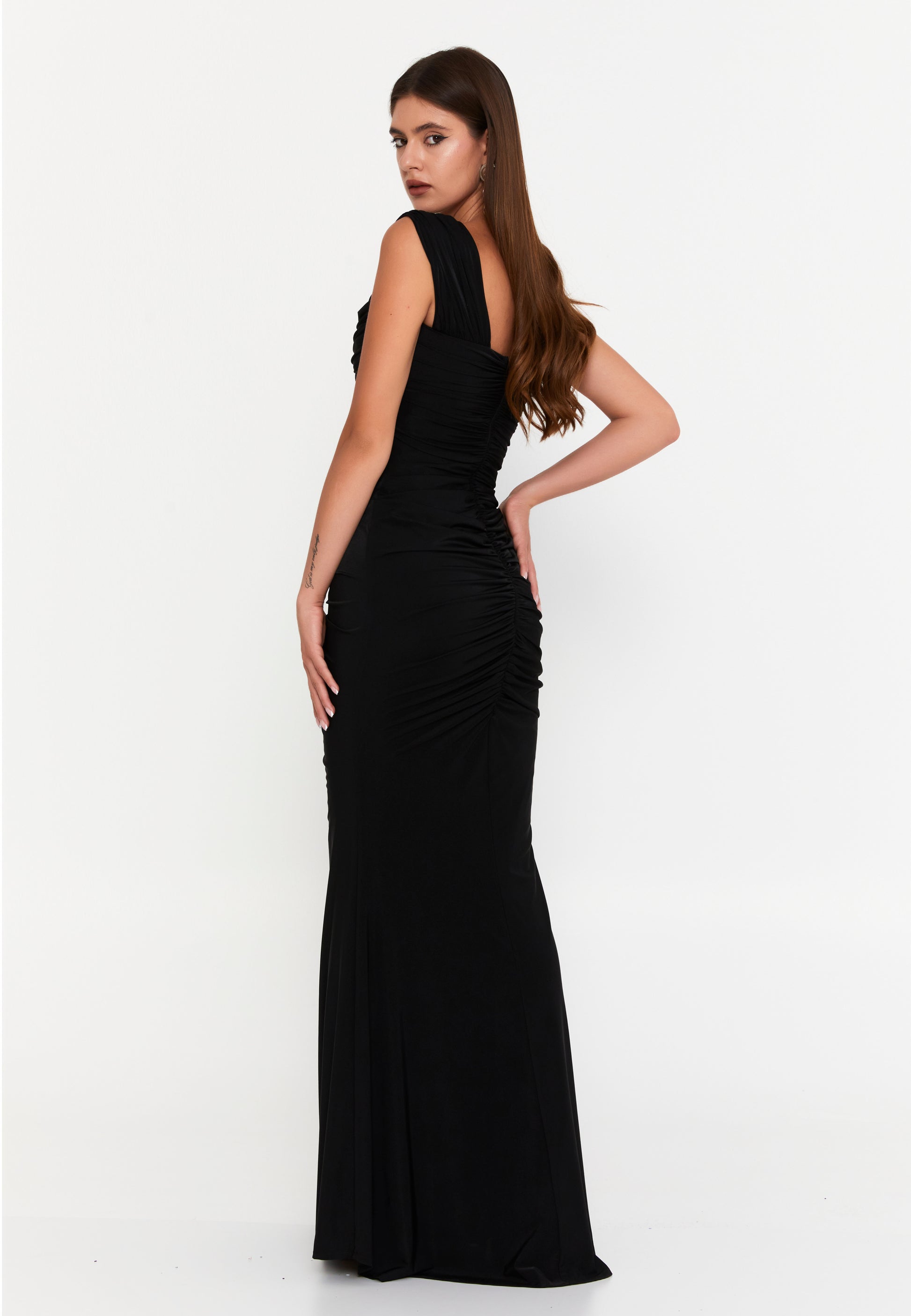 Off Shoulder Maxi Lycra Bodycon Regular Wedding Guest Dress swr7202 - Wedding Guest Dress - Istanbul Fashion Center