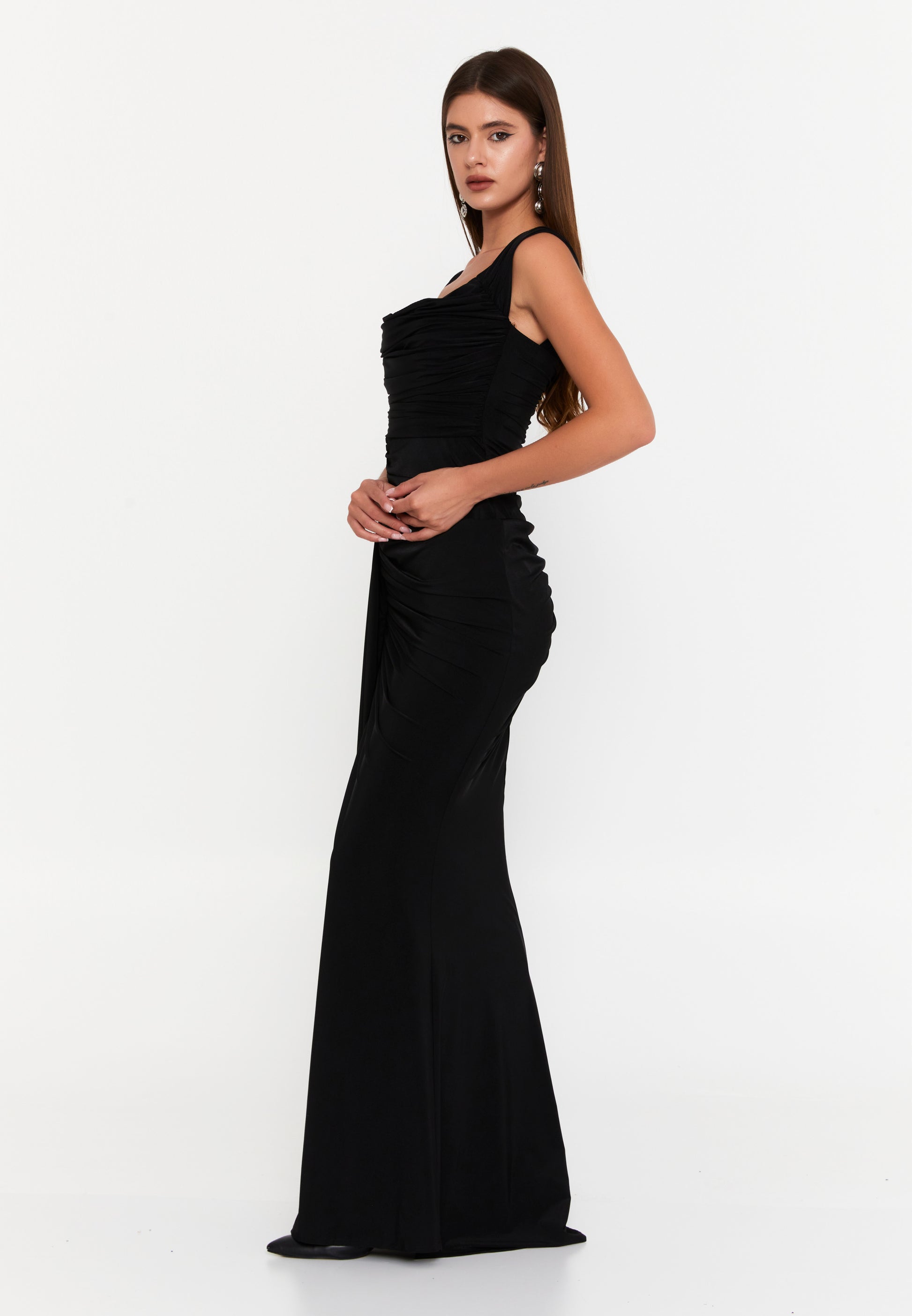 Off Shoulder Maxi Lycra Bodycon Regular Wedding Guest Dress swr7202 - Wedding Guest Dress - Istanbul Fashion Center