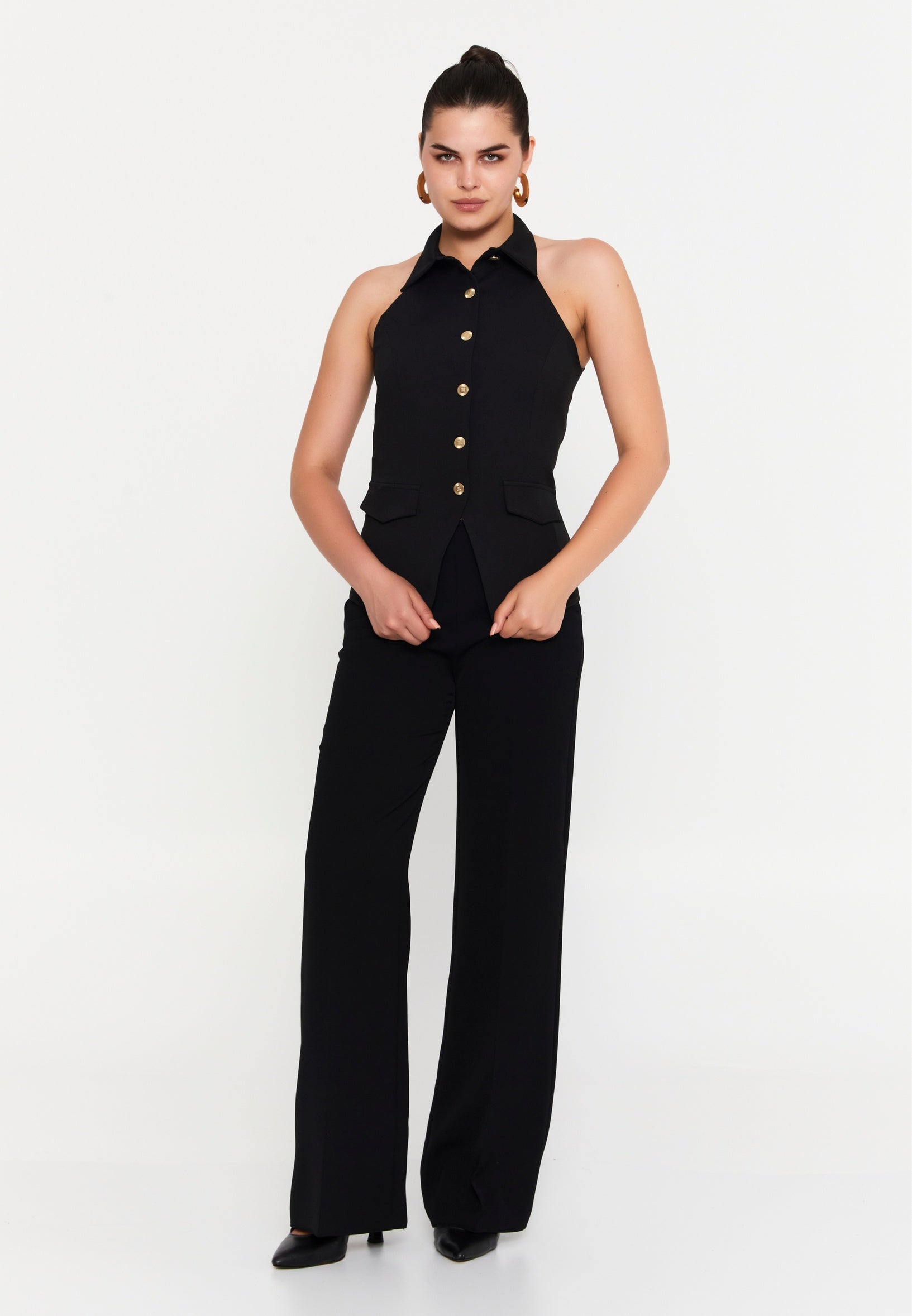 Sleeveless Solid Color Regular Vest exp18601 - Vest - Istanbul Fashion Center