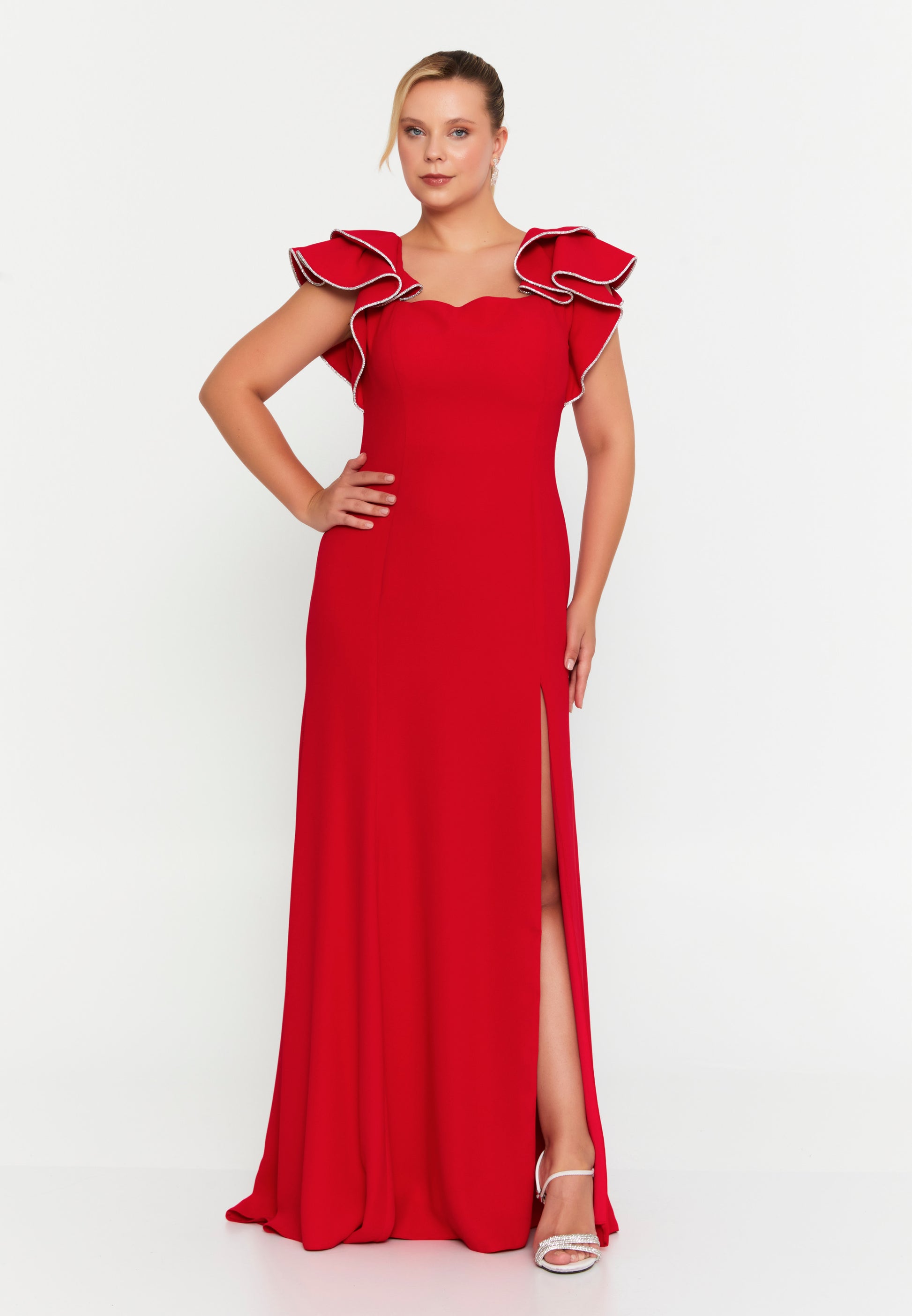 Sleeveless Maxi Polyester Mermaid Plus Size Wedding Guest Dress